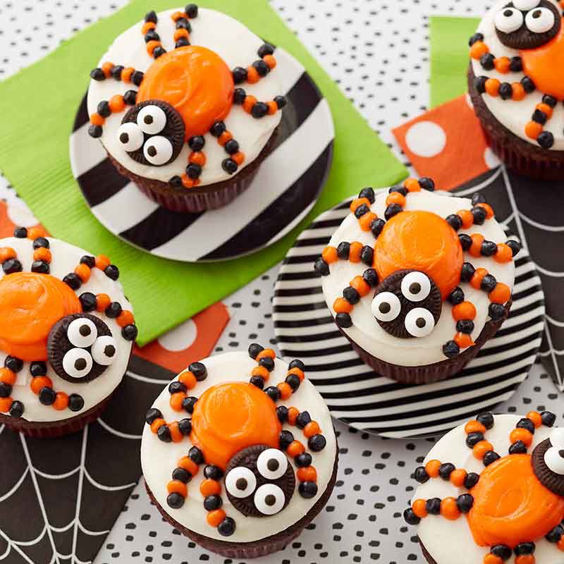 spooky spider cupcakes