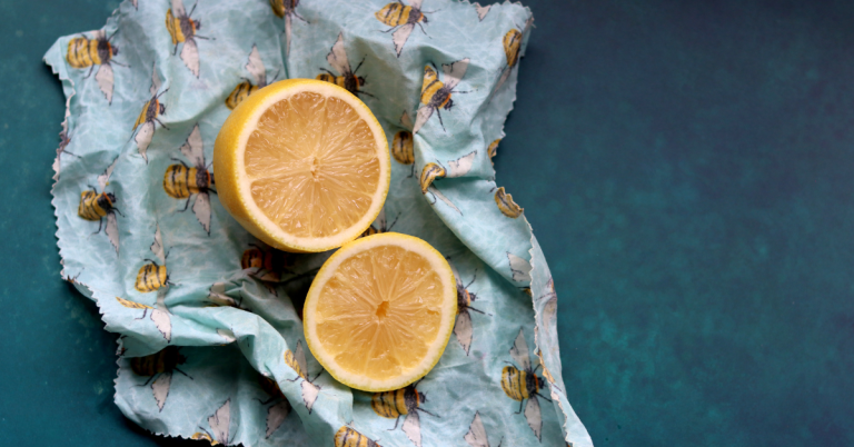 Beeswax and soy wax wrap with lemon